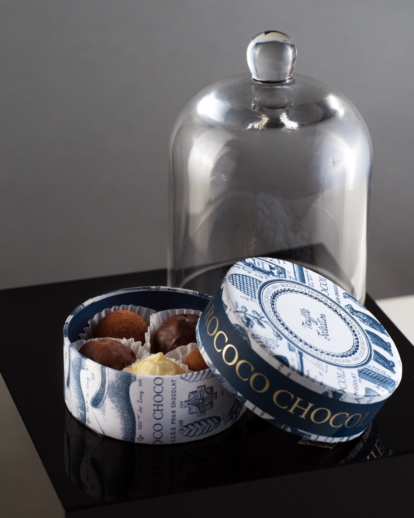 Rococo Mini Truffle Selection and Small Glass Cloche Gift Set